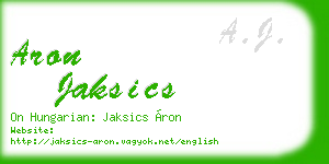 aron jaksics business card